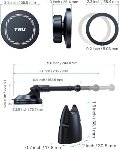 Upgraded Magnetic Phone Holder Car【Patented & Super Magnet】 for MagSafe Mount Dashboard Windshield Vent Magnet Phone Cradle Stand for iPhone 17 16 15 14 13 12 Pro Max Samsung Truck