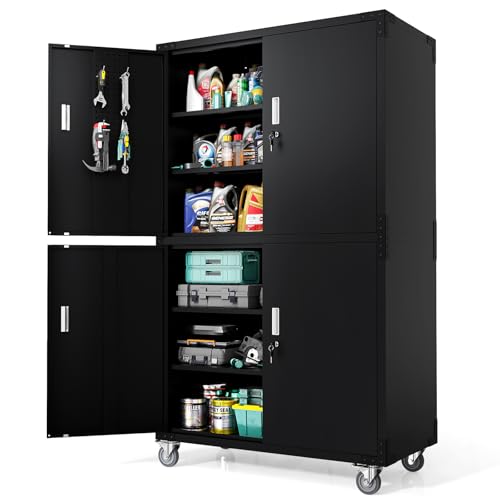 Large Garage Storage Cabinet with 4 Doors