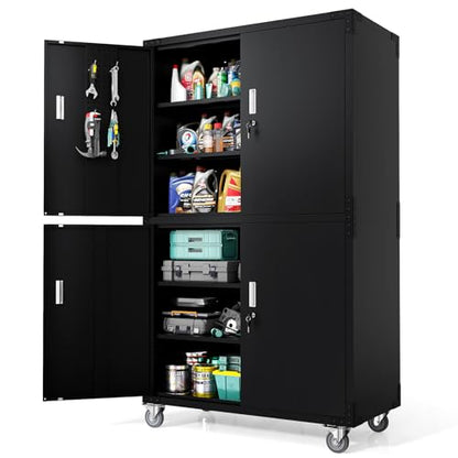Large Garage Storage Cabinet with 4 Doors