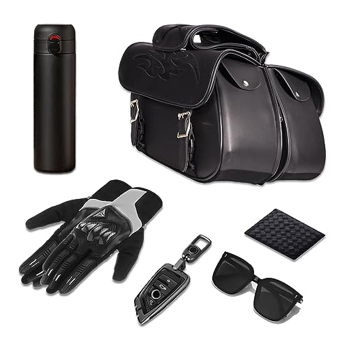 Motorcycle Saddle Bags Leather Motorcycle Luggage Bag with Gun Holsters For Softails Sportsters and Choppers Waterproof Luggage Bags