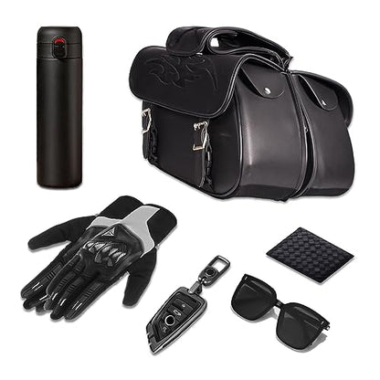 Motorcycle Saddle Bags Leather Motorcycle Luggage Bag with Gun Holsters For Softails Sportsters and Choppers Waterproof Luggage Bags