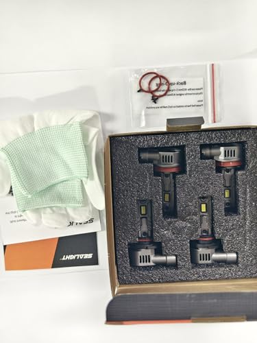 and 𝟗𝟎𝟎𝟓/𝐇𝐁𝟑 Bulbs Combo, 160,000LM 1500% Wider Driving Vision Mini Size, 9005 H11 Fog Lights with Fan, Plug and Play, Pack of 4 (4 Count)