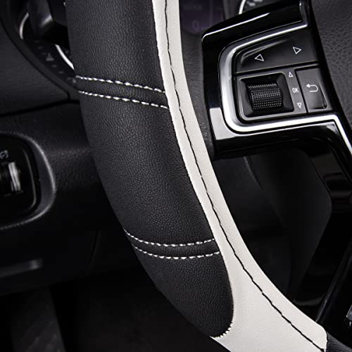Line Rider Microfiber Leather Sporty Steering Wheel Cover Universal Fits for 95% Truck