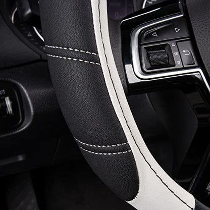 Line Rider Microfiber Leather Sporty Steering Wheel Cover Universal Fits for 95% Truck