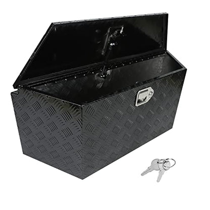 39 Inch Heavy Duty Aluminum Stripes Plated Tool Box Pick Up Truck Bed RV Trailer Tongue Toolbox Waterproof Storage Organizer with Lock and Keys