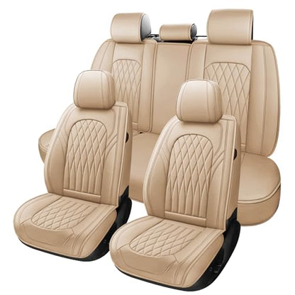 Nappa Faux Leather Car Seat Covers Full Set (5 Count)