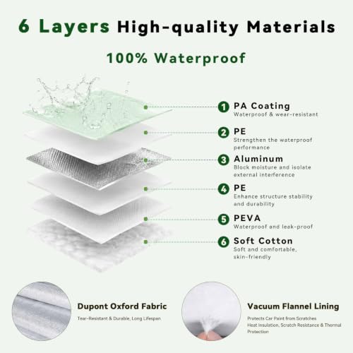 6 Layers Premium MPV Car Cover Waterproof All Weather Weatherproof UV Sun Protection Snow Dust Storm Resistant Outdoor Exterior Custom Form