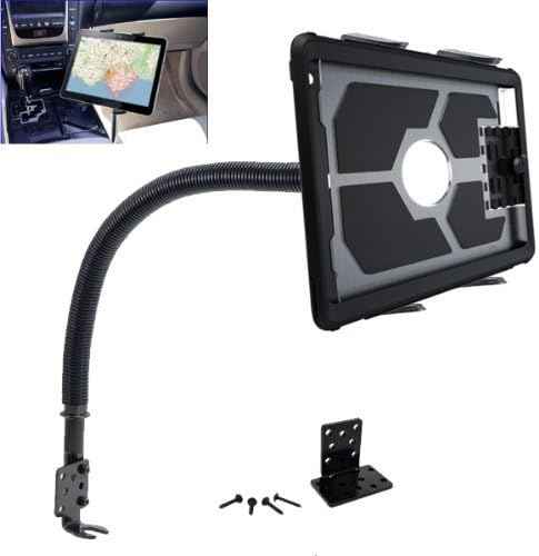 Heavy Duty Flexible 22“ Aluminum gooseneck ELD compliant car truck fleet floor seat bolt tablet mount for Apple iPad Air Pro Mini Microsoft Surface Pro/Book Lenovo Verizon 7 8 10 12 tablets