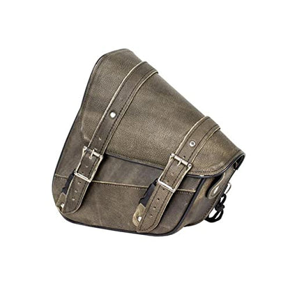 Premium Naked Leather Swing Arm Bag For Motorcycle Left Side Solo Bags Saddle Bags For Softails Choppers