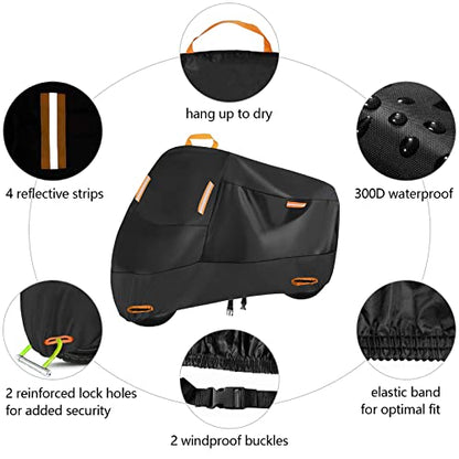 Motorbike Cover Waterproof Outdoor with Lock Holes