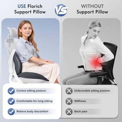 Seat Cushion and Lumbar Support Pillow for Office Chair Car