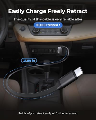 Retractable Car Charger USB C