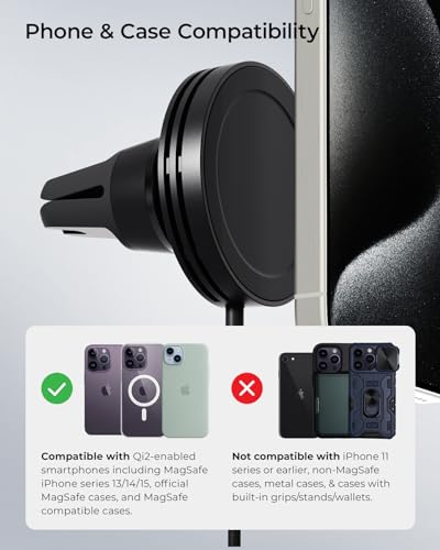 Velox Qi2 Mini Wireless Charging Car Mount