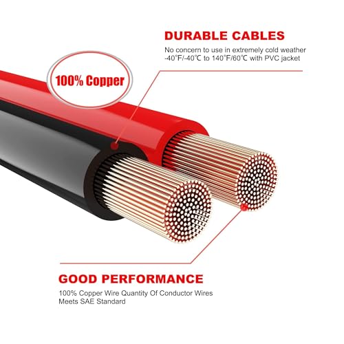 All Copper 4 Gauge 20 Feet Jumper Cables (20 Foot)