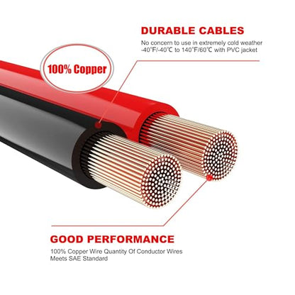 All Copper 4 Gauge 20 Feet Jumper Cables (20 Foot)
