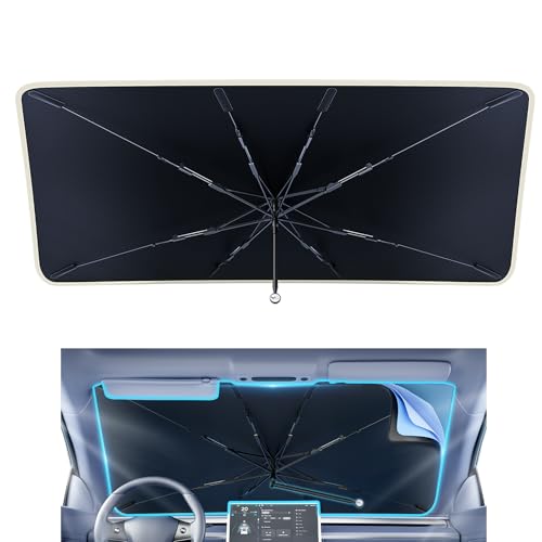 2025 Upgraded] Car Windshield Sun Shade Umbrella 61"x 34" Windshield Sun Shade Foldable 5