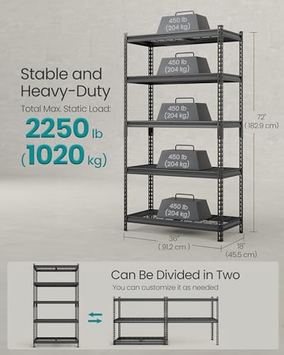 5 Tier Steel Storage Shelves