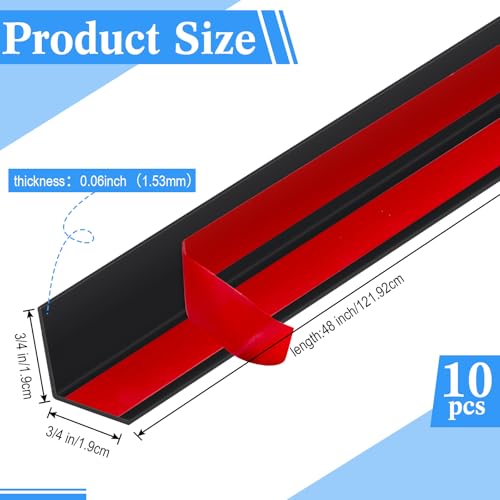 10 Pcs 3 4 x 48 Inches Wall Corner Protector Guards with Self Adhesive (10 Count)