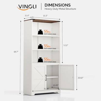 Bookcase with Doors and Adjustable Shelves