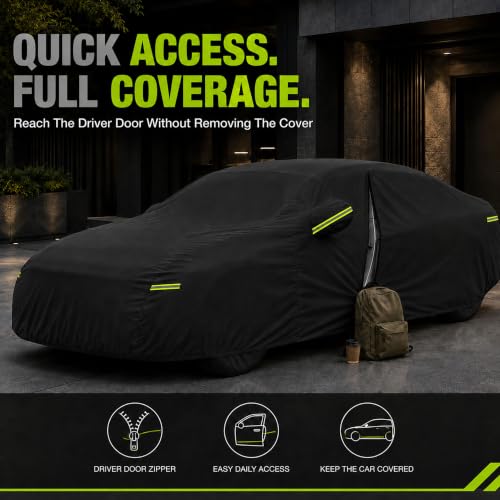 Sedan Car Cover Waterproof Outdoor Cover Fits 186