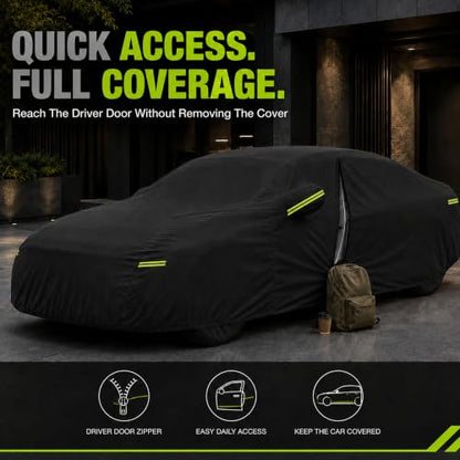 Sedan Car Cover Waterproof Outdoor Cover Fits 186
