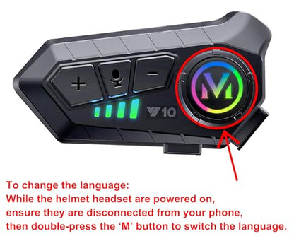 Motorcycle Helmet Speakers High Battery Life Helmet Headset (2 Count)