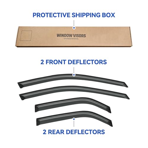 Window Visors Rain Guards for 2003 2004 2005 2006 2007 Cadillac CTS (4 Count)