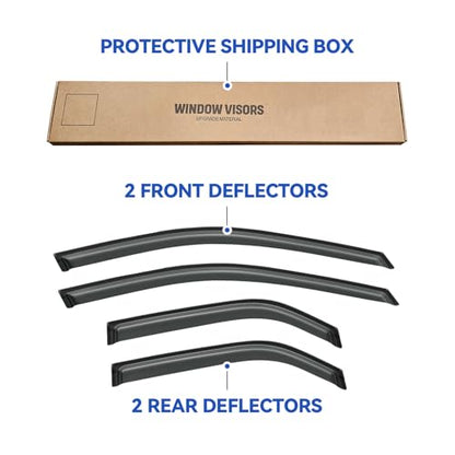 Window Visors Rain Guards for 2003 2004 2005 2006 2007 Cadillac CTS (4 Count)