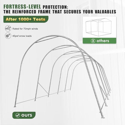 Carport Canopy 12x20 FT Heavy Duty with Translucent Roof
