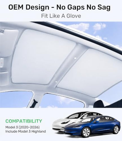 Tesla Model 3 Sunshade Roof for 2020