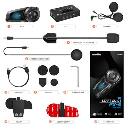 FX S Motorcycle Bluetooth Headset V5.4