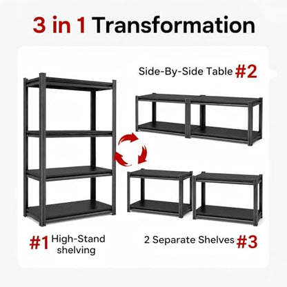 4 Tier Metal Garage Shelving Unit