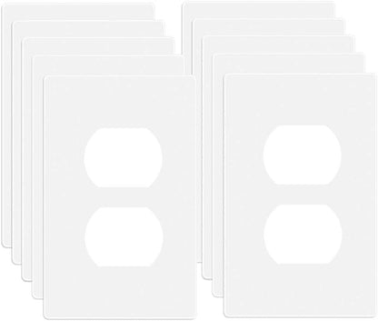 1 Gang Screwless Duplex Wall Plate Cover Single Switch Outlet Electrical Faceplate for Light Switch (10 Count)