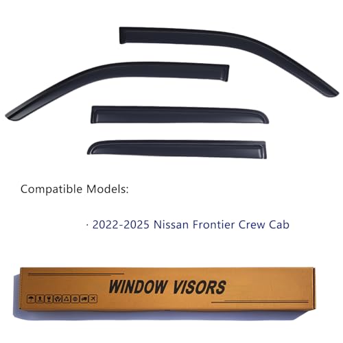 Window Visors Rain Guards Fits Nissan Frontier Crew Cab 2022 (4 Count)