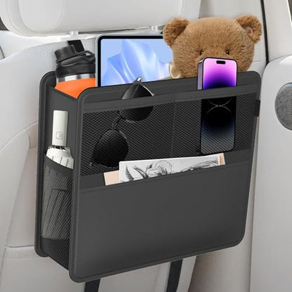 2-in-1 Car Backseat Organizer & Trash Can, Waterproof Hanging Organizer with Storage Pockets for Car Truck SUV (17.6 Ounce)
