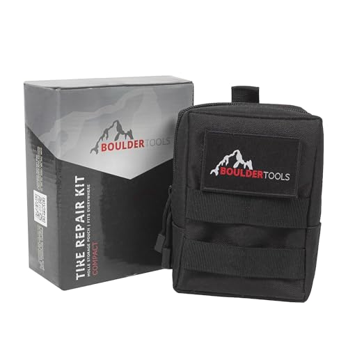 Compact Tire Repair Kit with Molle Storage Pouch. Heavy Duty Universal Tire Plug Kit