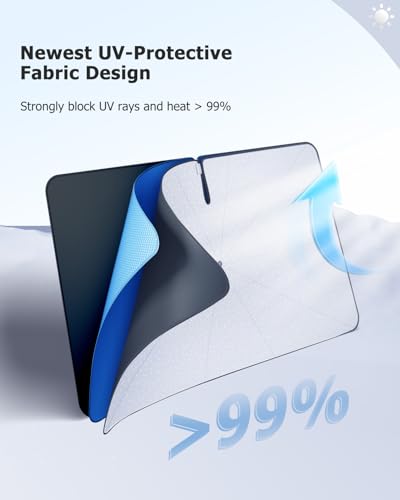 2025 Upgrade Car Windshield Sun Shade Windshield Sunshade Umbrella [Star Fabric] Protect Car from Sun Rays&Heat Damage Keeps Vehicle Cool