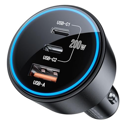 USB C Car Charger Fast Charging 200W