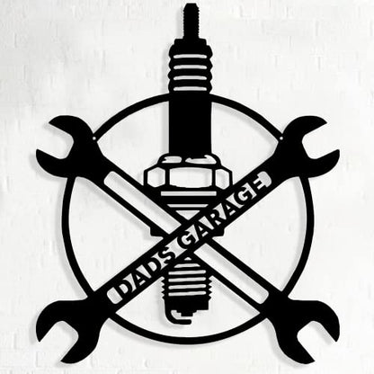 Personalized Papa's Custom Metal Workshop Sign For Mechanic
