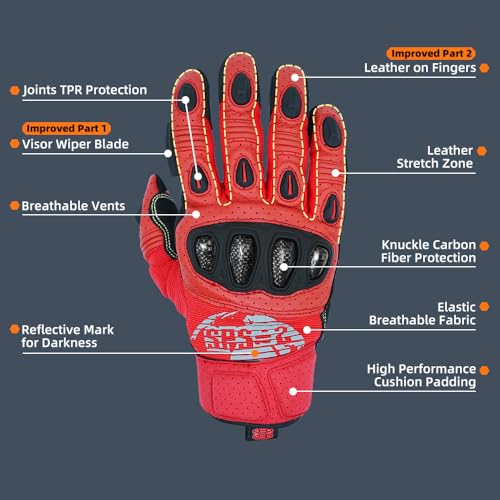 SPS 2 Plus Unisex Touchscreen Road Racing Motorcycle MTB Sports Gloves Also fit BMX MX ATV Mountain Bike Bicycle Cycling Off