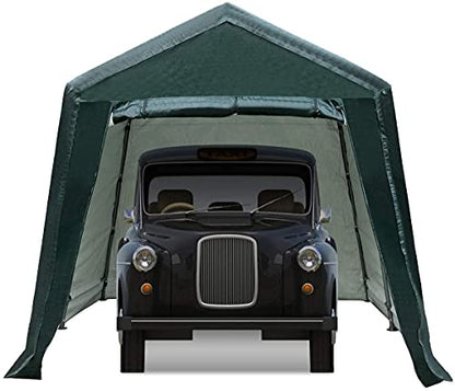 8 Ft x 14 Ft Outdoor Carport Patio Storage Shelter Metal Frame and Waterproof Ripstop Cover for Motorcycle and ATV Car