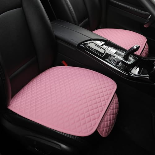 Pu Leather Car Seat Bottom Covers Protectors Include 1 Pair Front Driver Seat Pad Mat and 1 Rear Bench Cover Universal Fit 90% Vehicles