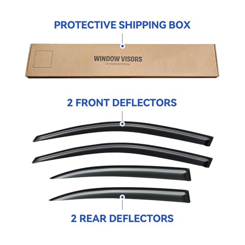Window Visors Rain Guards for 2013 2014 2015 13 14 15 Chevy Malibu (4 Count)