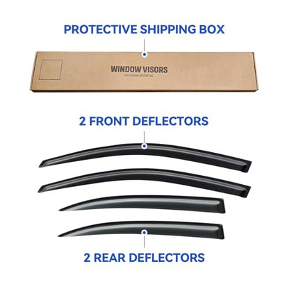 Window Visors Rain Guards for 2013 2014 2015 13 14 15 Chevy Malibu (4 Count)