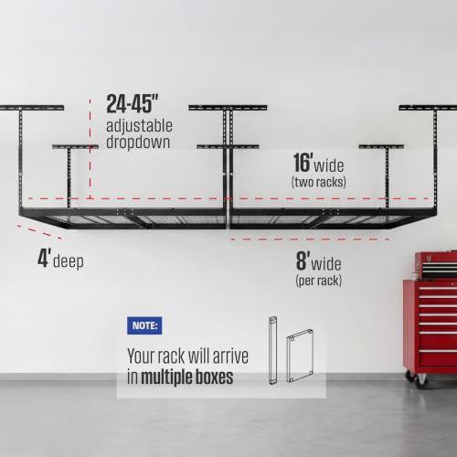 Gray 4x8 Overhead Garage Storage Rack 600 lb 24” (2 Count)