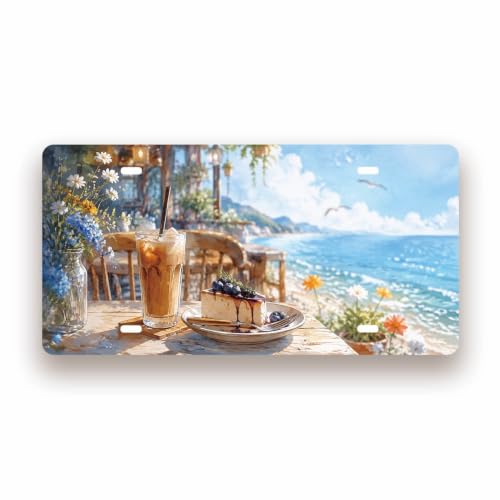 SEA SIDE CAFE SPACE Metal Tin Sign License Plate Bar Cafe Garage Cave Home Room Wall Bathroom Farmhouse Garden Porch Patio Decor