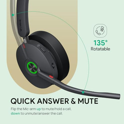BH74 with Stand ANC Wireless Headset with Microphone for PC