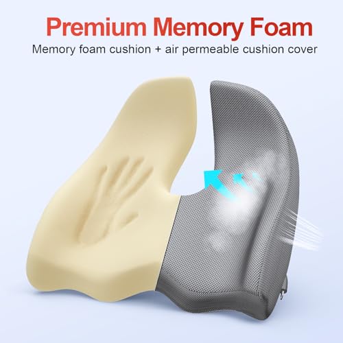 XL Ergonomic Seat Cushion Relieves Sciatica & Tailbone Pain