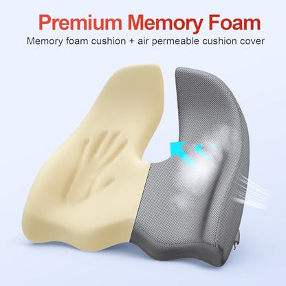XL Ergonomic Seat Cushion Relieves Sciatica & Tailbone Pain
