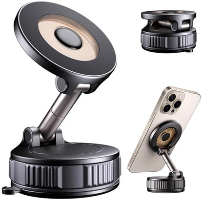 Car Phone Holder for Magsafe [120+LBS Strong Suction & 2800gf Magnetic]